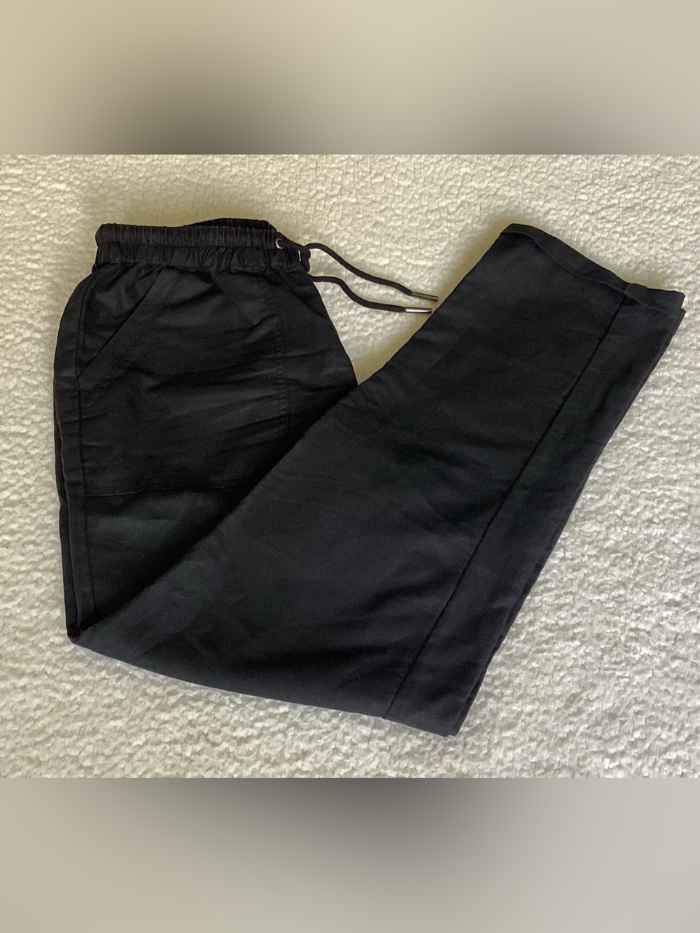 Quince Black Linen Blend Drawstring Pants S Quiet Luxury Coastal Minimalist